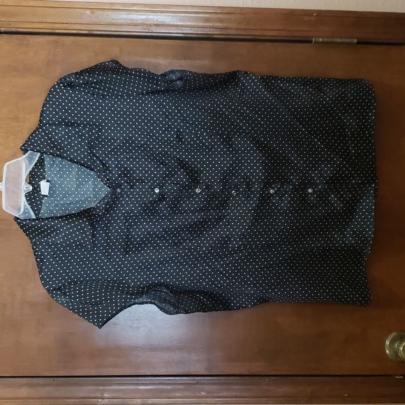 Celine black polka dot blouse w/crystal buttons 3x - Picture 7 of 9